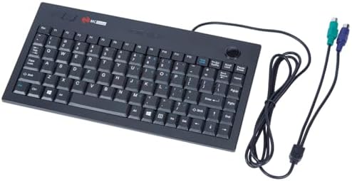 MCSaite Wired PS2 Trackball Keypad - Keyboard and Roll Mouse Combo - 11.8x7.5x1.4 Inches - for PC Laptop Notebook Desktop - US English Layout - Black