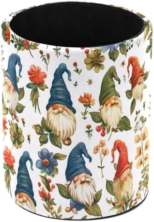 Desk Organizer Pen Holder for Desk, Gnomes Florals Pencil Holder, Large Capacity Pen Cup Makeup Brush Holders Desktop Office Supplies Storage Organizer