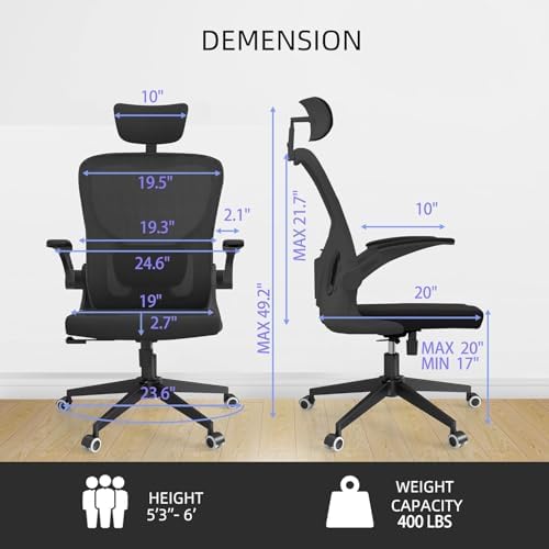 Office Chair Desk Chair with Adjustable Lumbar Support & Headrest