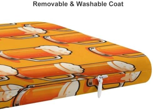 Breathable Square Chair Pad Memory Foam Cushion Beer Mug Pattern