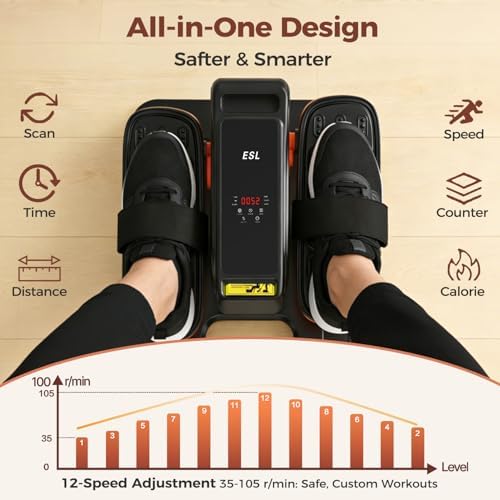 ESL Under Desk Elliptical, Electric Elliptical Leg Exerciser for Seniors