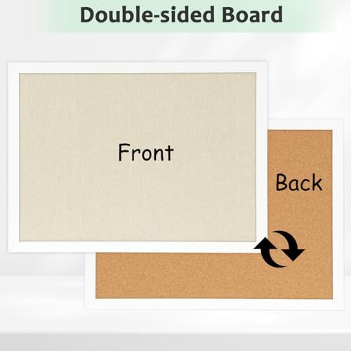 DOLLAR BOSS Double-Sided Bulletin Boards with Linen, 36"x24" Cork Board