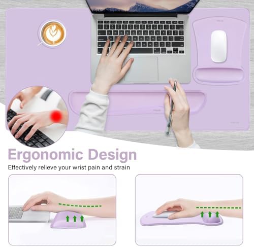 MOSISO Keyboard Mouse Pad Set, Large Gaming Mousepad&Keyboard Wrist Rest