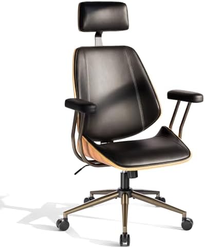 High Back Ergonomic Office Chair, with Headrest & Arms, Black