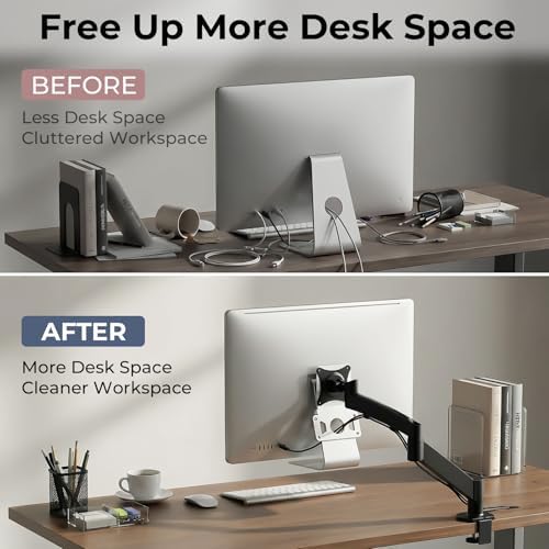 VESA Adapter Plate Bracket Kit for iMac 21.5–27 Inch Screens, Late 2009–2020 Models, White Metal VESA Mounting Plate Adapter with 75x75mm /100x100mm, All Screws Included