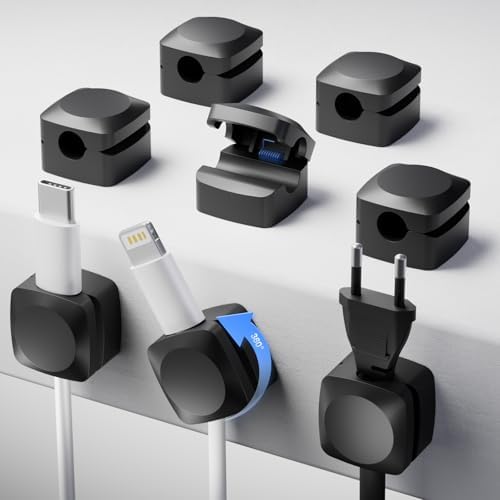 Daisyhome Rotatable Cord Organizer, Strong Adhesive Spring Cable Clips