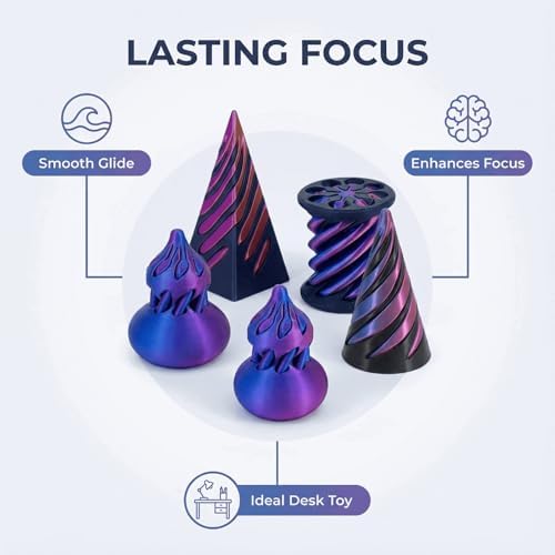 4 Packs Fidget Toys for Adults - 3D Printed Sensory & Stress Relief Desk Toys with Mesmerizing Colors, Smooth Gliding Motion for Anxiety Relief and Focus, Valentines Easter Gift for Him Her He She