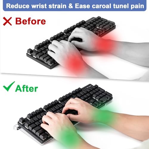 Clear Acrylic Tilted Computer Keyboard Holder for Ergonomic Typing