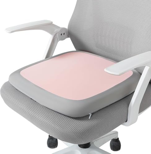 SheRest Office Chair Cushion with Straps, Memory Foam Seat Cushion with Removable Cover, Suitable for Office Chairs, Car Seats, and Airplane Seats, Pink, Large