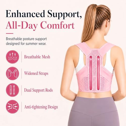 Lightweight Posture Corrector with Upper Back Brace for Women & Men