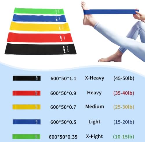 Resistance Bands for Working Out 5-Pack Exercise Bands Resistance Bands Set Elastic Bands for Exercise for Women,Leg Hip Glute Trainingyoga Pilates Physical Therapy