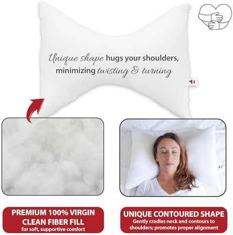 Bowtie Ergonomic Cervical Pillow for Neck Pain Relief, Side Sleepers