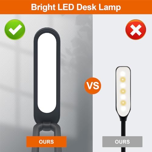 Giryuhd LED Desk Lamp for Office Home & Battery Operated Lamp Rechargeable Lamp Foldable & Portable Light, LED Desk Light Strip, 3 Brightness Dimmable Small Desk Lamp Wireless Reading Lamp