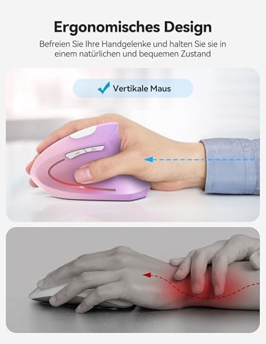 TECKNET Ergonomic Mouse Wireless, Rechargeable Vertical Mice Right Hand