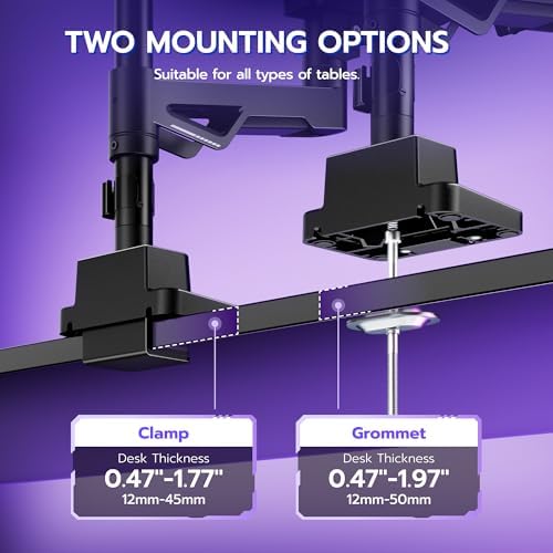 ARES WING Heavy Duty Gas Spring Ultrawide Monitor Arm 57" 66Lbs VESA Mount