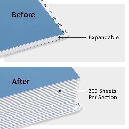 Smead Desk File Sorter, A-Z File Organizer, 20 Dividers, Letter, Dark Blue