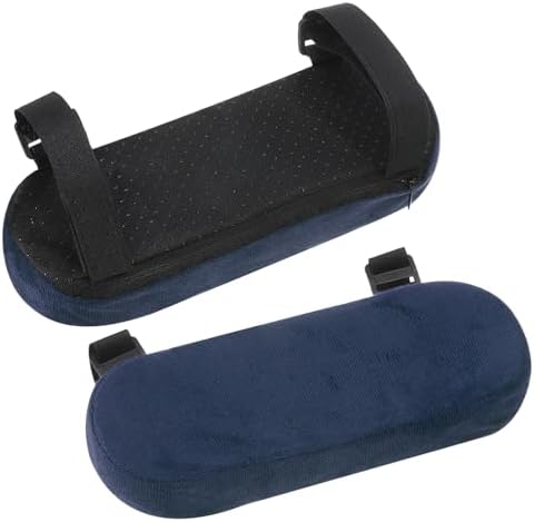 uxcell Memory Foam Chair Armrest Pad,2pcs Office Chair Arm Cover(Dark Blue)
