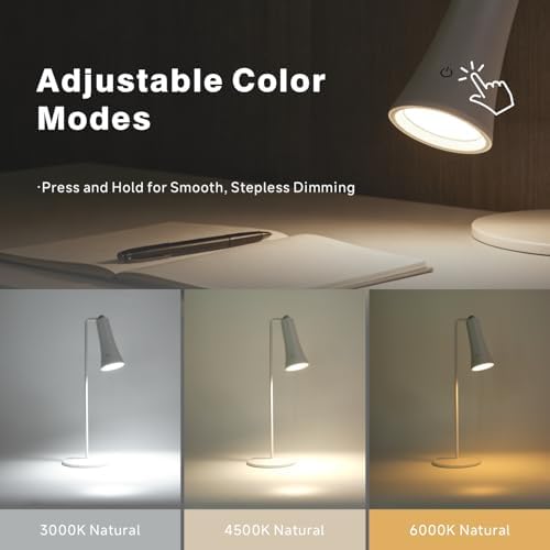 Rechargeable LED Desk Lamp, 4-in-1 Cordless Table Lamp