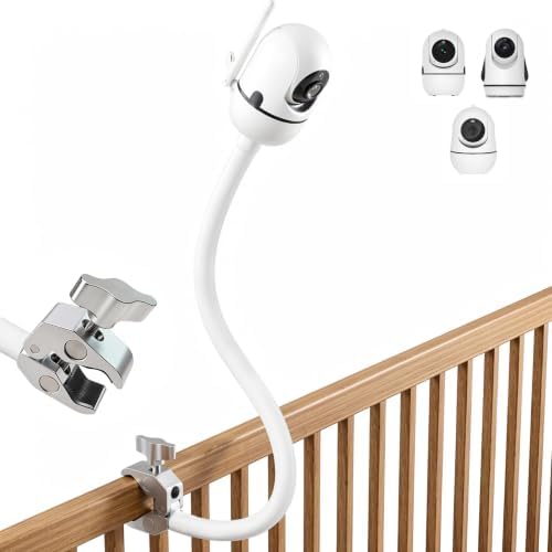 Flexible Baby Monitor Mount for HelloBaby HB6550/ HB6560/HB6240/HB6148/HB6339/HB66/HB65/HB40, ANMEATE SM935E, 15.75" Gooseneck Arm with Heavy Duty Metal Crab for Hello Baby Monitor,Camera NOT included
