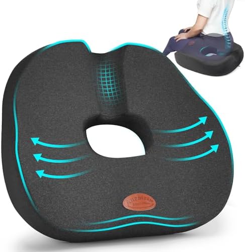 anzhixiu Donut Pillow,Tailbone Pain Relief Cushion, Hemorrhoid Pillow with Two Humps Hip Curve Design, Donut Pillow for Postpartum Pregnancy, L Size Donut Cushion, Grey
