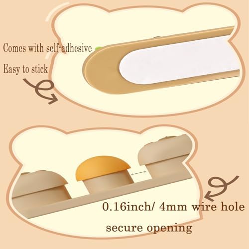 Capybara Cable Organizer, Adorable Animal-Shaped Cable Clips, Desk Cable Management Cord Holder for Home and Office, Cute Wire Clips for Headphones, Chargers, USB Cables (2-Pack)
