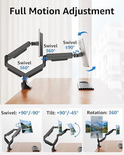 MOUNTUP Heavy Duty Dual Monitor Mount Holds 6.6-33lbs for Ultrawide Screen