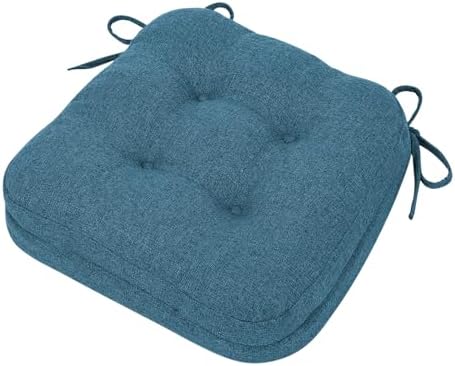 baibu Patented Dual-Layer Dining Chair Cushion, 16.5 x 16.5 x 3.5 in, Blue