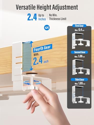 [Upgraded] Large Under Desk Cable Management Tray, Cinati Cable Management Under Desk No Drill, 28.4" Fabric Cord Hider for Wire Organizer, Cord Organizer for Office, Home - Supports Up to 30lbs White