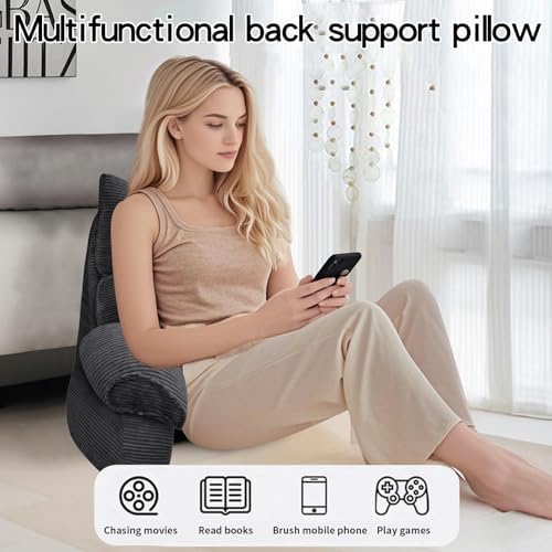RRPAHWTV Reading Pillow for Bed with Arms, Back Support, Memory Foam
