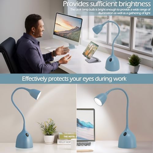 EJIAXIN Desk Lamp for College Dorm Room - LED Reading Light, Blue
