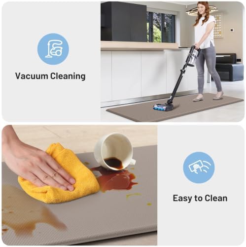 StepLively Kitchen Mat for Floor 2 PCS, Anti Fatigue Rugs, Khaki