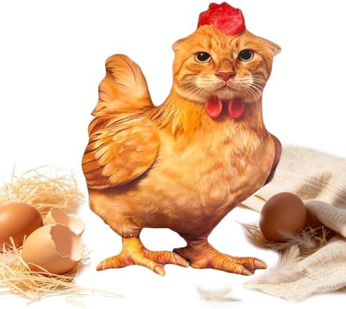 Funny Cat Chicken Throw Pillow, Soft PP Cotton Couch Bedroom Decor