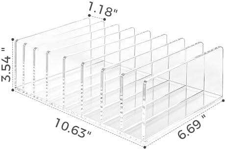 8 Compartments Clear Acrylic Mail Holder – Vertical Letter Sorter & Multifunction Desk Organizer for Bills, Documents, Notebooks – Modern Office/Home Envelope File Rack