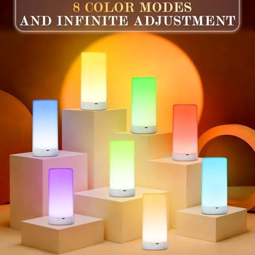 UNIFUN Night Light Touch Control RGB Rechargeable Bedside Lamp Dimmable