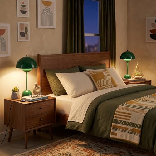 Creative Mid-Century Modern Bud Table Lamp for Home&Office, Hunter Green