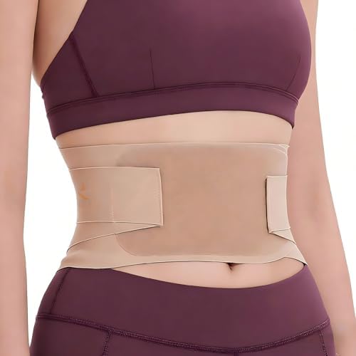 RANDY SUN Lower Women Back Brace for Office Comfort - Breathable Mesh Posture Corrector, Adjustable Straps for Custom Fit, Invisible Under Clothes, Beige, L-XL