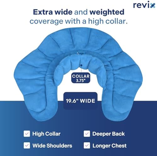 REVIX Microwavable Heating Pad for Neck Shoulder & Back, Moist Heat, Blue