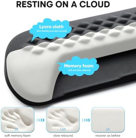 JIKIOU Wrist Rest for Keyboard and Mouse, Soft Memory Foam Wrist Rest Black