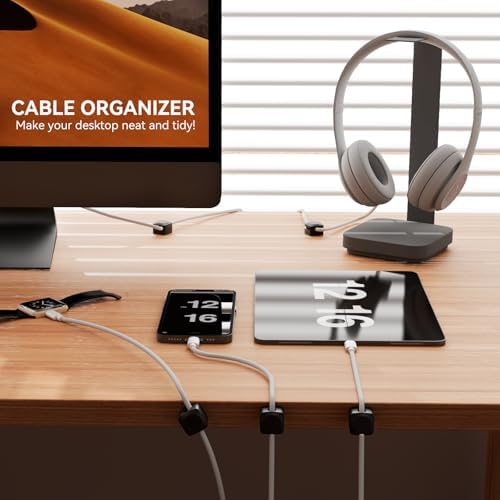 Daisyhome Rotatable Cord Organizer, Strong Adhesive Spring Cable Clips