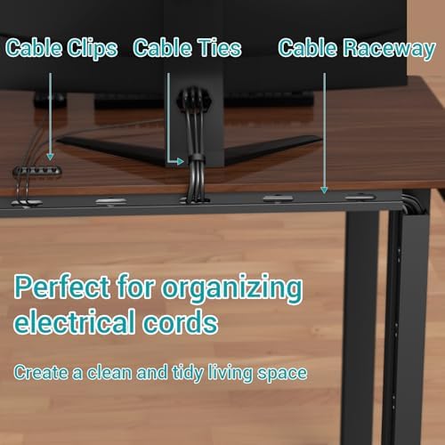 Cable Raceway - Magnetic Cable Management Under Desk with Upgraded Aesthetic Large Hole, Cord Organizer Kit for Hiding Computer, Gaming Desk, Network, Power Cord, TV - 8PCS 8x15.7in Black