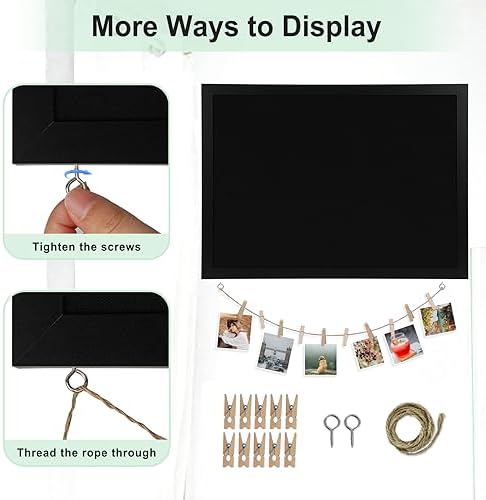 DOLLAR BOSS Double-Sided Bulletin Boards with Linen, 24"x18" Black Cork Board