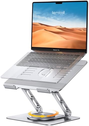 Lamicall Adjustable Laptop Stand for Desk 360° Rotating Base for 10-17.3''