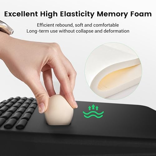 MEKASS Mouse Pad with Wrist Rest, Ergonomic Slope Mousepad for Carpal Tunnel Pain Relief, Memory Foam Desk Computer Wrist Support Mouse Pad with Non-Slip PU Base for Office Home (Beach)