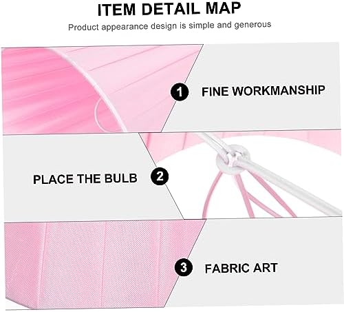 Xmas 2pcs Pink Fabric Lampshade Covers for Desk Floor Lamps