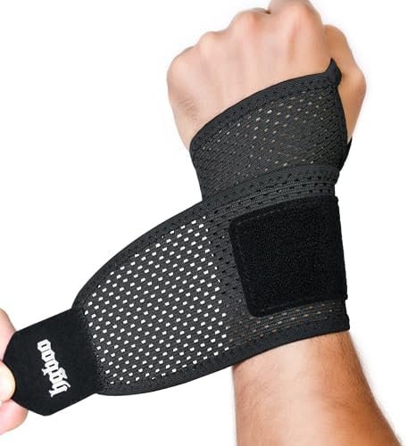 2-Pack Ultra-Thin Wrist Braces, Breathable Comfort Mesh Fabric Support for Pain Relief - Ideal for Carpal Tunnel, Tendonitis, Sports, Fitness and Daily Use - Adjustable Wrist Support (Black)