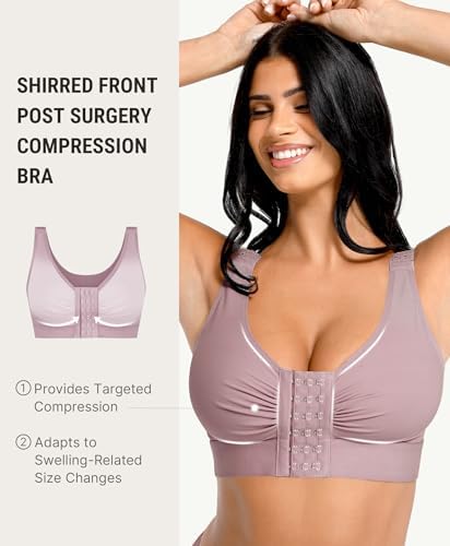 FeelinGirl Post Surgery Compression Bra for Women's Front Closure Bra