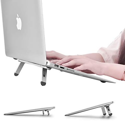 Aluminum Adhesive Laptop Cooling Riser, Foldable for Travel Office