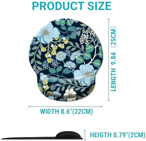 Hancynir Floral Flower Ergonomic Mouse Pad with Wrist Support Desk Decor