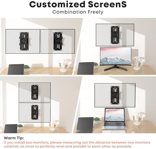 PUTORSEN Height Adjustable Monitor Wall Mount for up to 35"Ultrawide Screen