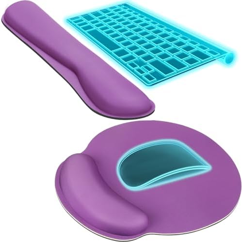 KTRIO Keyboard Wrist Rest & Mouse Pad with Wrist Rest, Violet Purple